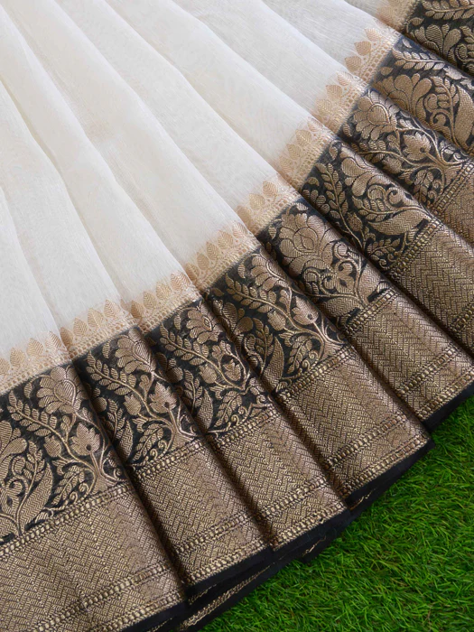 Pure linen Banarasi Saree