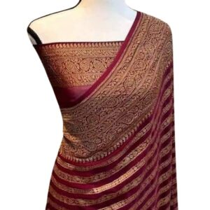 Pure Khaddi Georgette Handloom Banarasi Saree