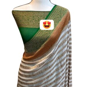 Khaddi Georgette Sarees with Antique Zari