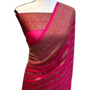 Khaddi Georgette Sarees with Antique Zari