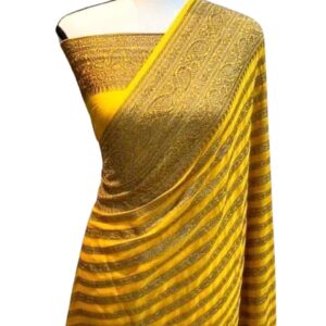 Khaddi Georgette Sarees with Antique Zari