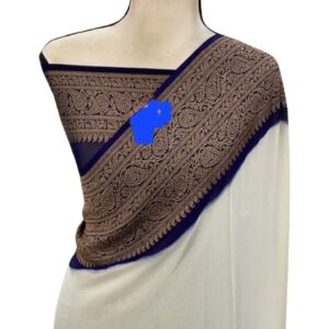 Khaddi Georgette Sarees with Antique Zari