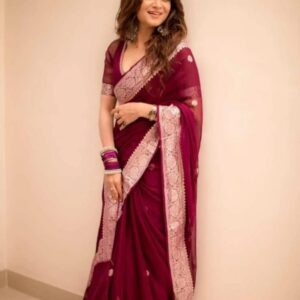 Khaddi Chiffon Banarasi Handloom Saree