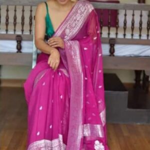 Khaddi Chiffon Banarasi Handloom Saree