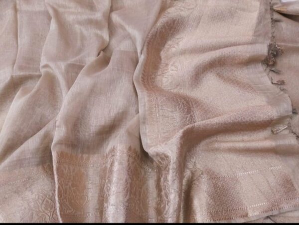 Pure linen Banarasi Saree