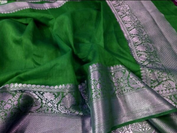 Pure linen Banarasi Saree