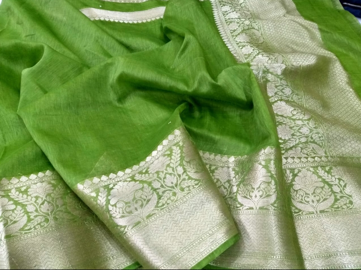 Pure linen Banarasi Saree