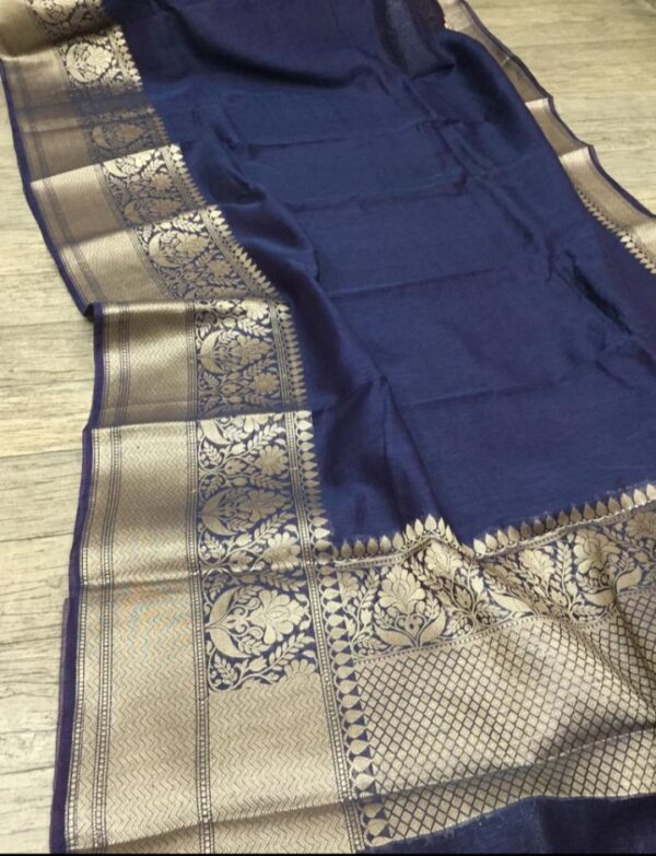 Pure linen Banarasi Saree