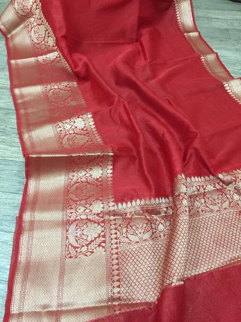 Pure linen Banarasi Saree