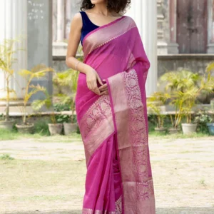 Pure linen Banarasi Saree
