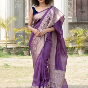 Pure linen Banarasi Saree